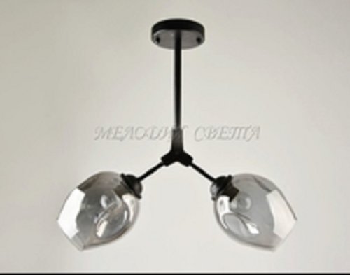 Люстра потолочная двухрожковая Мелодия Света E27 Черная фото Люстра потолочная двухрожковая Мелодия Света E27 Черная картинка